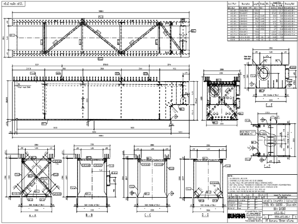 60m跨径钢箱梁桥资料下载-印尼雅加达高速公路上60m跨钢板梁设计施工图纸