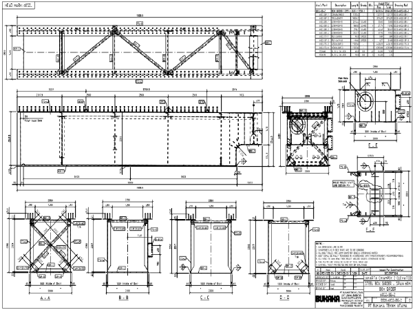 跨高速公路施工设计资料下载-印尼雅加达高速公路上60m跨钢板梁设计施工图纸