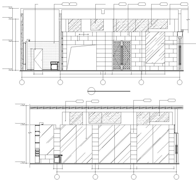 [三门峡]某中式风格大型酒楼内部装饰施工图及效果图-大堂立面1