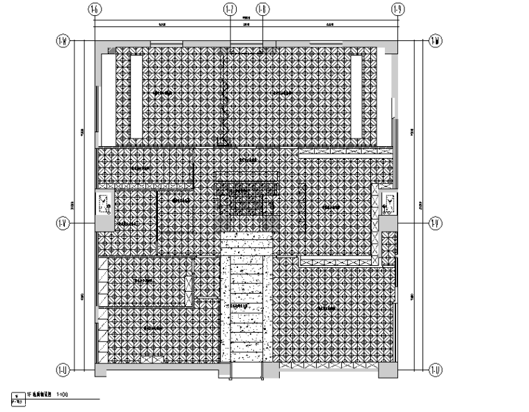 [四川]和沁百家丽咖啡厅设计施工图（附效果图）-地面铺装图