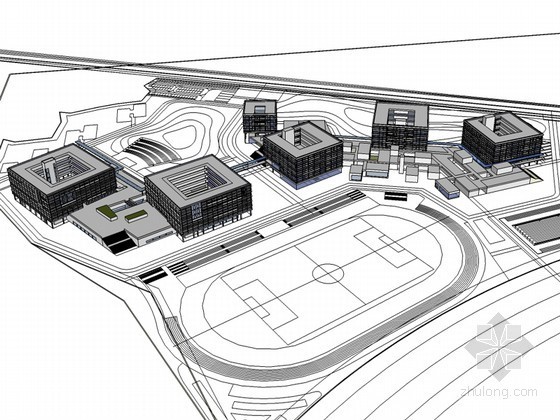 科技产业园区的设计流程1资料下载-高科技产业园SketchUp模型下载