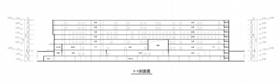 [南京]现代风格办公区规划及单体方案文本(含CAD)-办公区剖面图