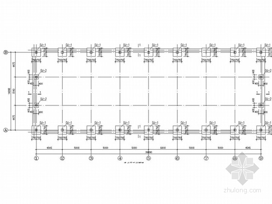临时建筑抗震资料下载-单层门式刚架结构油田厂房结构图