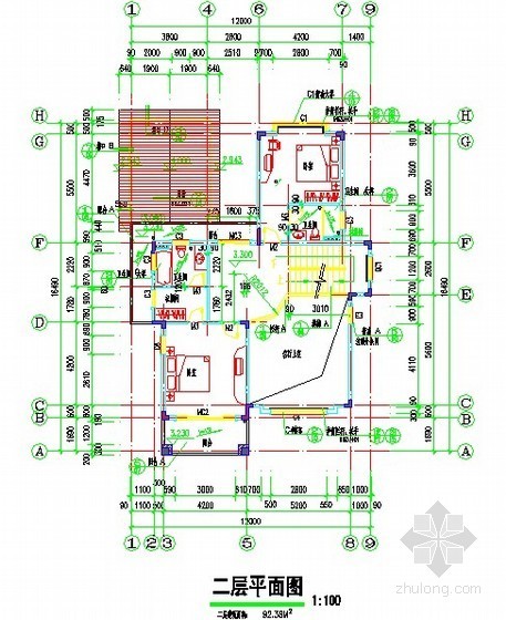 3层别墅建筑装饰工程量计算书（附全套图纸）-平面图 
