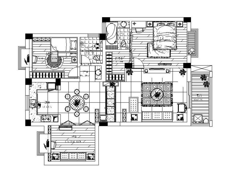家装设计现代简约资料下载-[十堰]现代简约两居室设计施工图