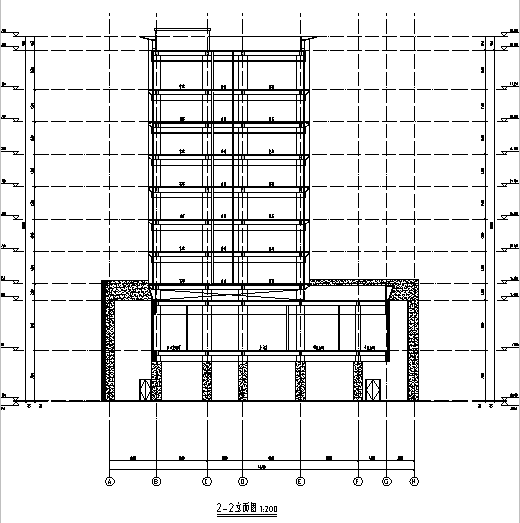 [江苏]某文化度假酒店建筑方案（含结构图，模型）-剖面图