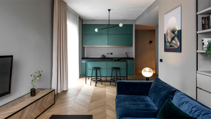 Basanaviciaus高冷灰色调的公寓设计