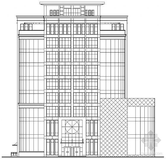 某九层办公楼建筑方案图资料下载-某九层底商综合办公楼建筑方案