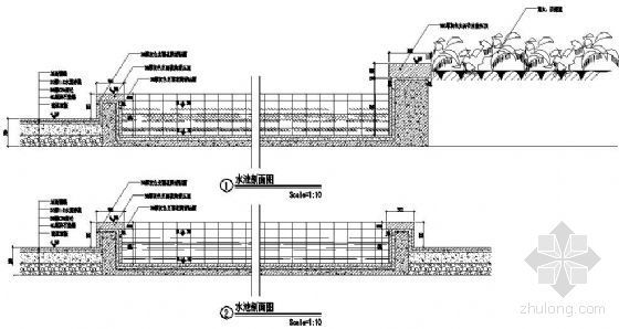 水池做法详图资料下载-水池剖面做法详图