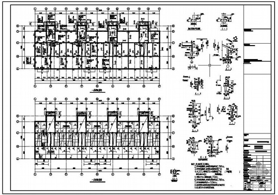连体别墅装修CAD资料下载-[沈阳]某6层连体别墅结构设计图
