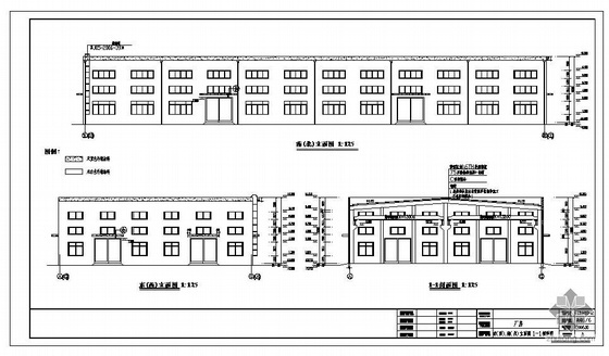 单层钢结构厂房建筑结构图资料下载-某带吊车2x5t钢结构厂房建筑结构图