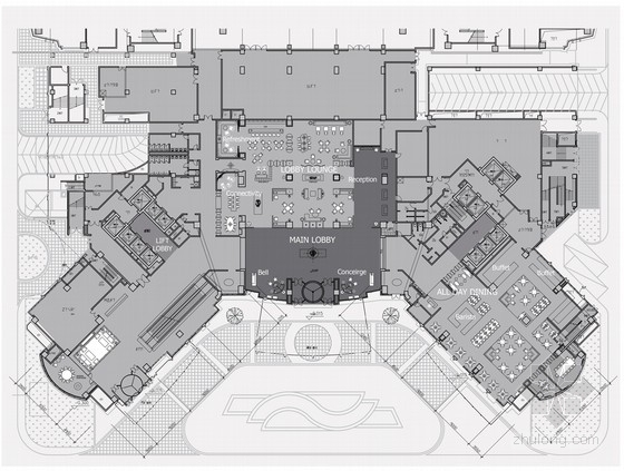 商场公共区域平面方案资料下载-[河南]高级豪华星级酒店现代风格公共区域室内设计方案