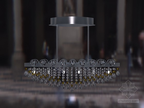 水晶吊灯吊灯资料下载-小型水晶吊灯3D模型下载