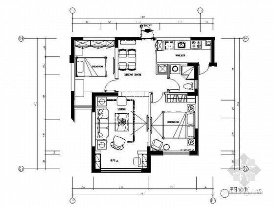 两室两厅设计说明资料下载-[大连]温馨现代风格两室两厅室内装修图