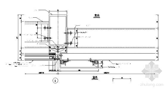 铝板节点图cad资料下载-铝板幕墙横剖节点图室外8