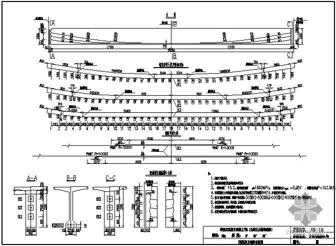35m先简支后连续计算书资料下载-装配式预应力混凝土T梁桥（先简支后结构连续）上部构造通用图[跨径：35m，桥面宽度：分离式路基34.