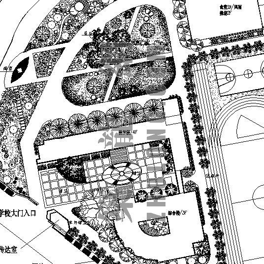 重庆鲁能滕芳小学景观资料下载-小学景观植物配置图