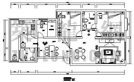 三室两厅cad施工图纸资料下载-三室两厅家装图纸