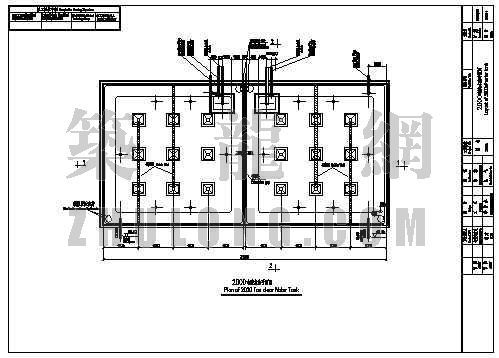 2000方方形清水池资料下载-广东某2000吨清水池大样图