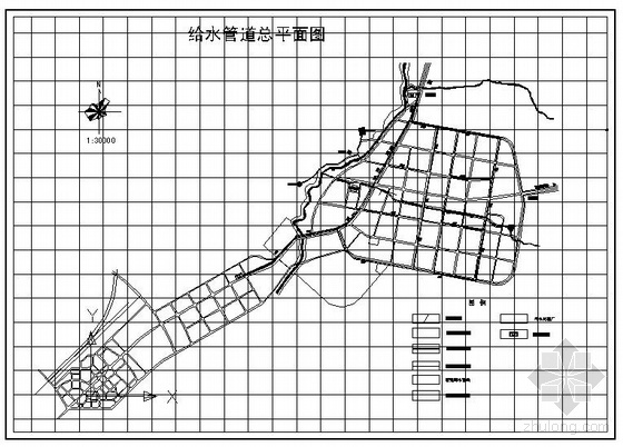 园区给水工程监理规划资料下载-某县城给水排水管网规划图