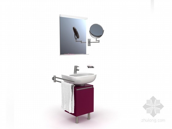 窗膜产品展览特装3D模型资料下载-时尚卫浴产品洗手盆3D模型