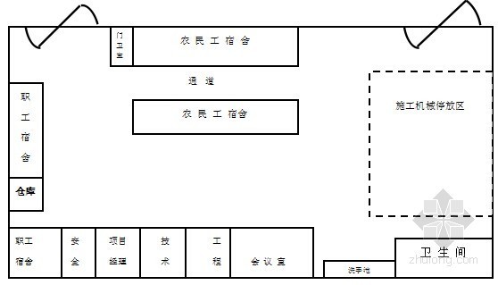 [河南]文化广场景观工程投标文件-施工平面图 