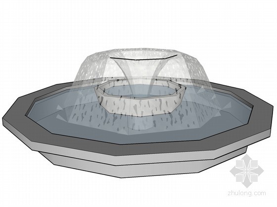 水景喷泉sketchup资料下载-喷泉SketchUp模型下载