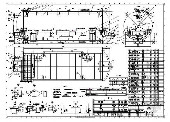 卧式金属罐曲线体资料下载-卧式滤罐节点详图