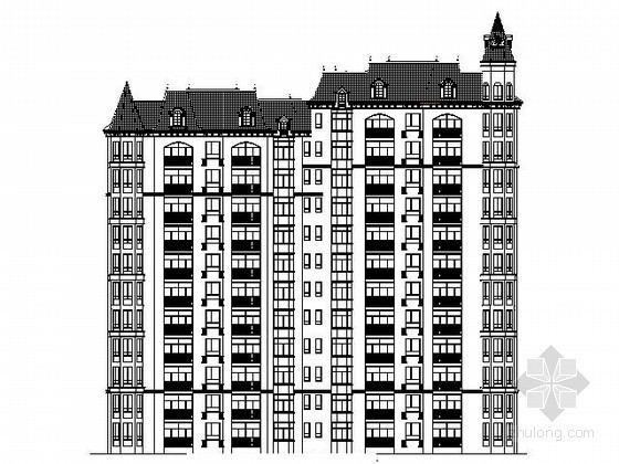 鄂尔多斯住宅CAD资料下载-[鄂尔多斯]某十二层简欧式住宅楼建筑施工图