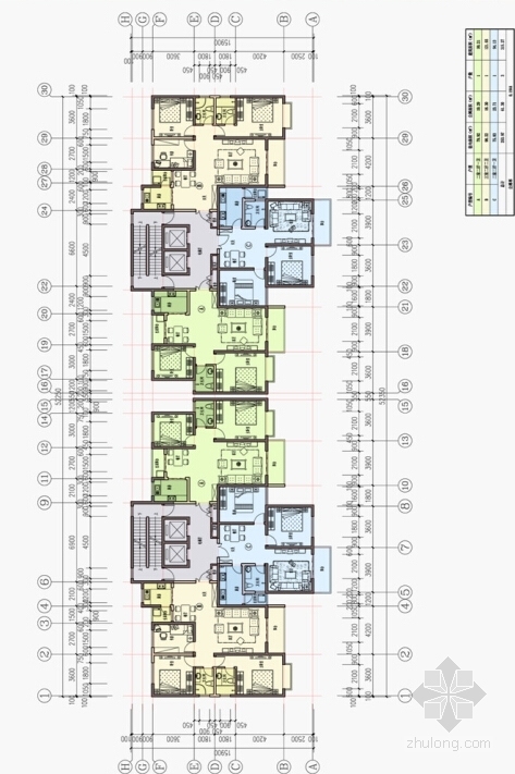 [陕西]artdeco风格高层居住区规划设计方案文本-artdeco风格高层居住平面图