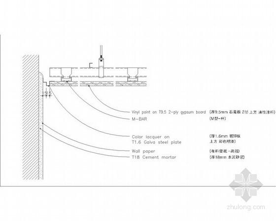 板岩地面铺地详图资料下载-天棚、地面节点详图（中英文对照）