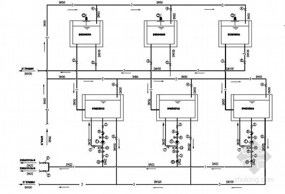 [营口]污水厂全套工艺施工图-硫酸铝加药流程图 
