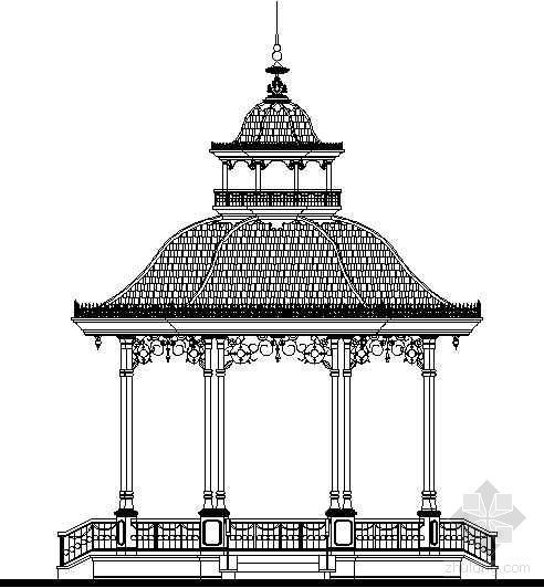 双层景观亭施工图详图资料下载-特色景观亭施工详图