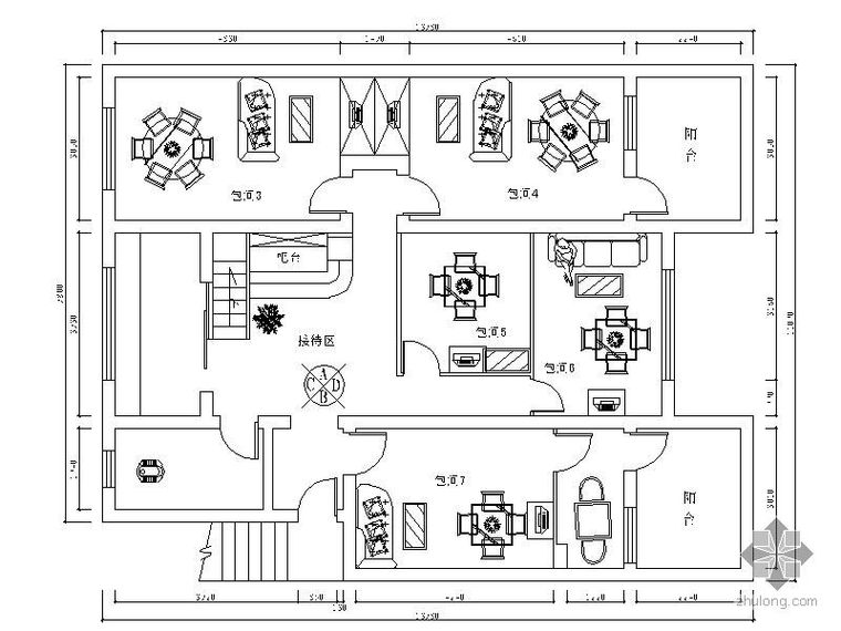 入口门结构图资料下载-[湖南]某小茶楼装修图