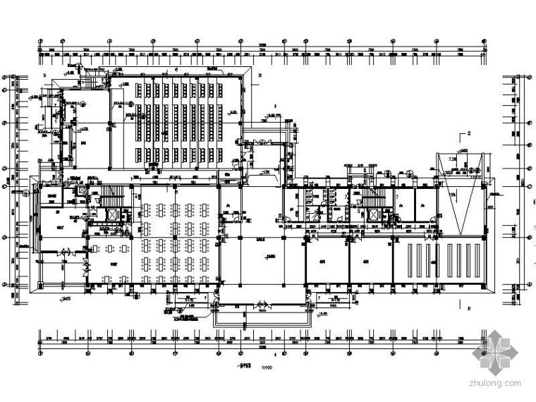 工业风教学楼设计效果图资料下载-教学楼平面图