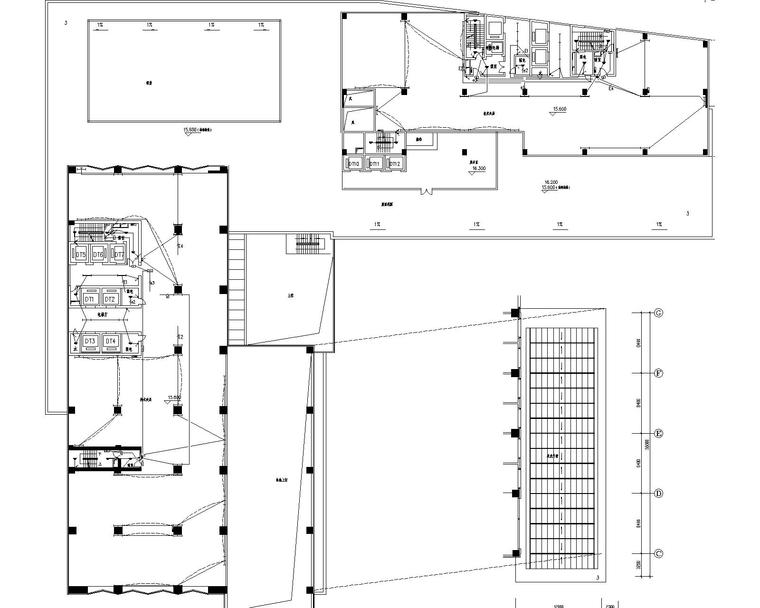 [上海]漕河泾新建办公楼强电系统-技术夹层平面图