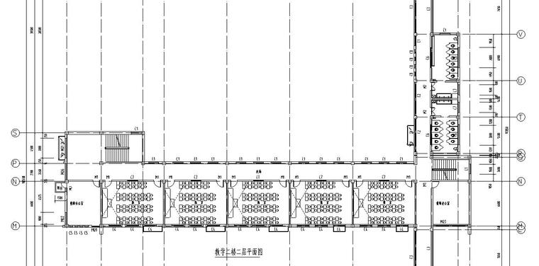 [广东]某现代风格实验小学教学楼建筑施工图设计-二层平面图