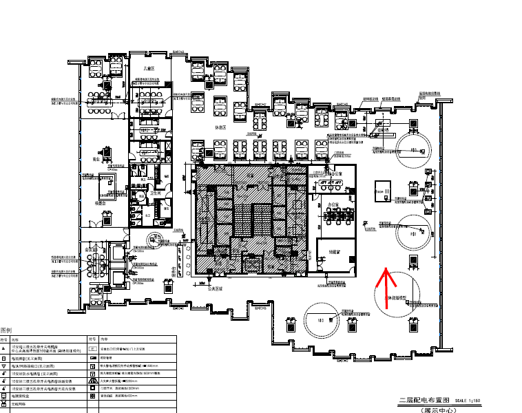 大涌知名地产城新展示中心室内设计施工图（附效果图+软装方案）-配电布置图