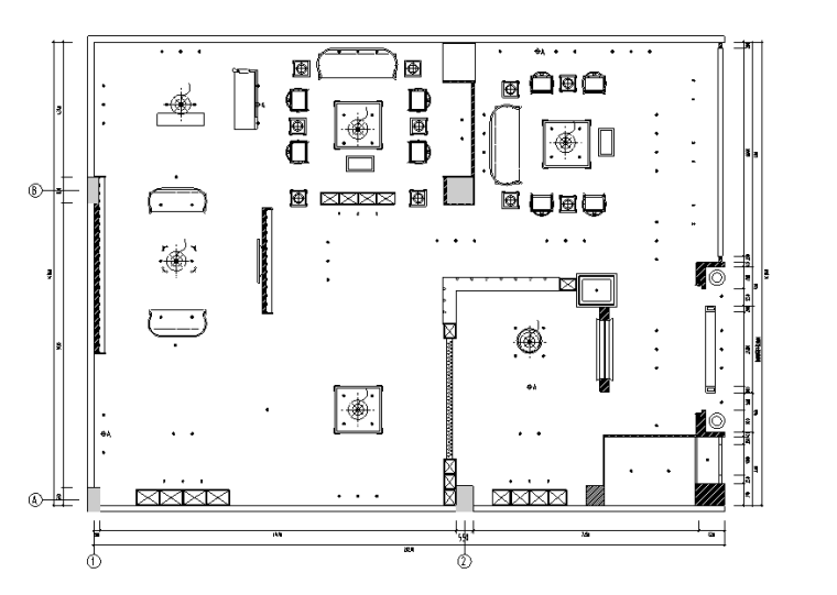 中式风格家具店面设计施工图（附效果图）-天花布置图