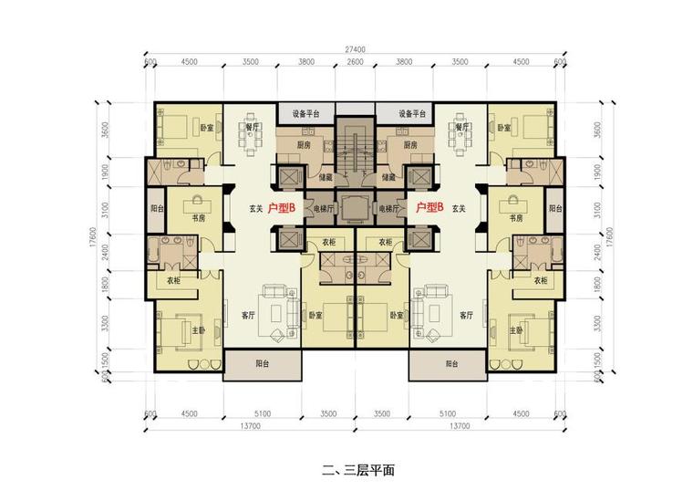 [河南]小高层住宅及联排式别墅建筑设计方案文本-小高层住宅及联排式别墅建筑平面图