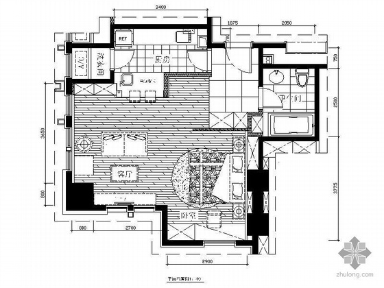 公寓精装修概念方案资料下载-现代小户型精装修方案