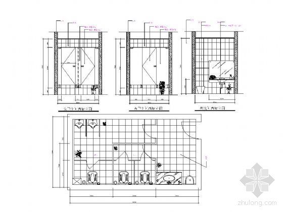 公共卫生间立面资料下载-公共卫生间立面设计图
