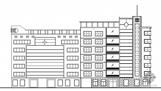 应届住院楼建筑设计资料下载-某七层医院住院部建筑设计方案图