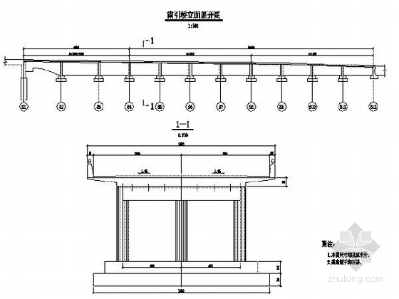 城市主干道85+85m两跨单索面斜拉桥方案设计(CAD图）-南引桥结构图