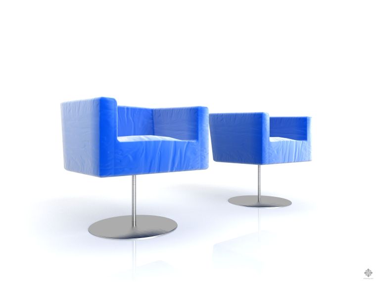蓝色妖姬风格的住宅资料下载-时尚蓝色椅子