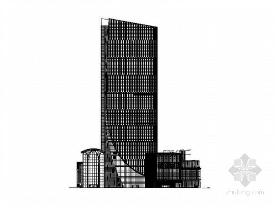 商场综合体建筑图资料下载-[黑龙江]四十一层玻璃幕墙国际商业综合体建筑施工图（168米 造型美观 推荐参考）