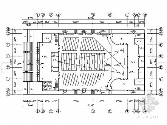 [云南]某中学二层礼堂建筑方案图- 