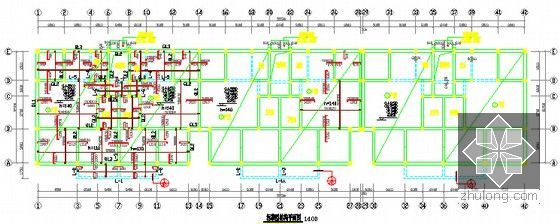 [山西]大型住宅区建筑安装工程投标报价书(附全套CAD图纸)-标准层结构平面图