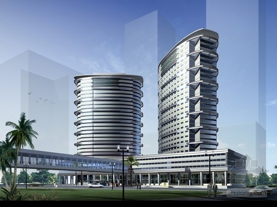 国际酒店建筑效果图资料下载-[深圳]25层现代风格国际星级酒店建筑设计方案文本（含详细CAD）