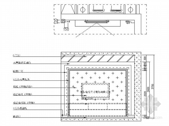 [四川]核心区简约现代风格四居室装修室内设计施工图电视背景墙立面图 